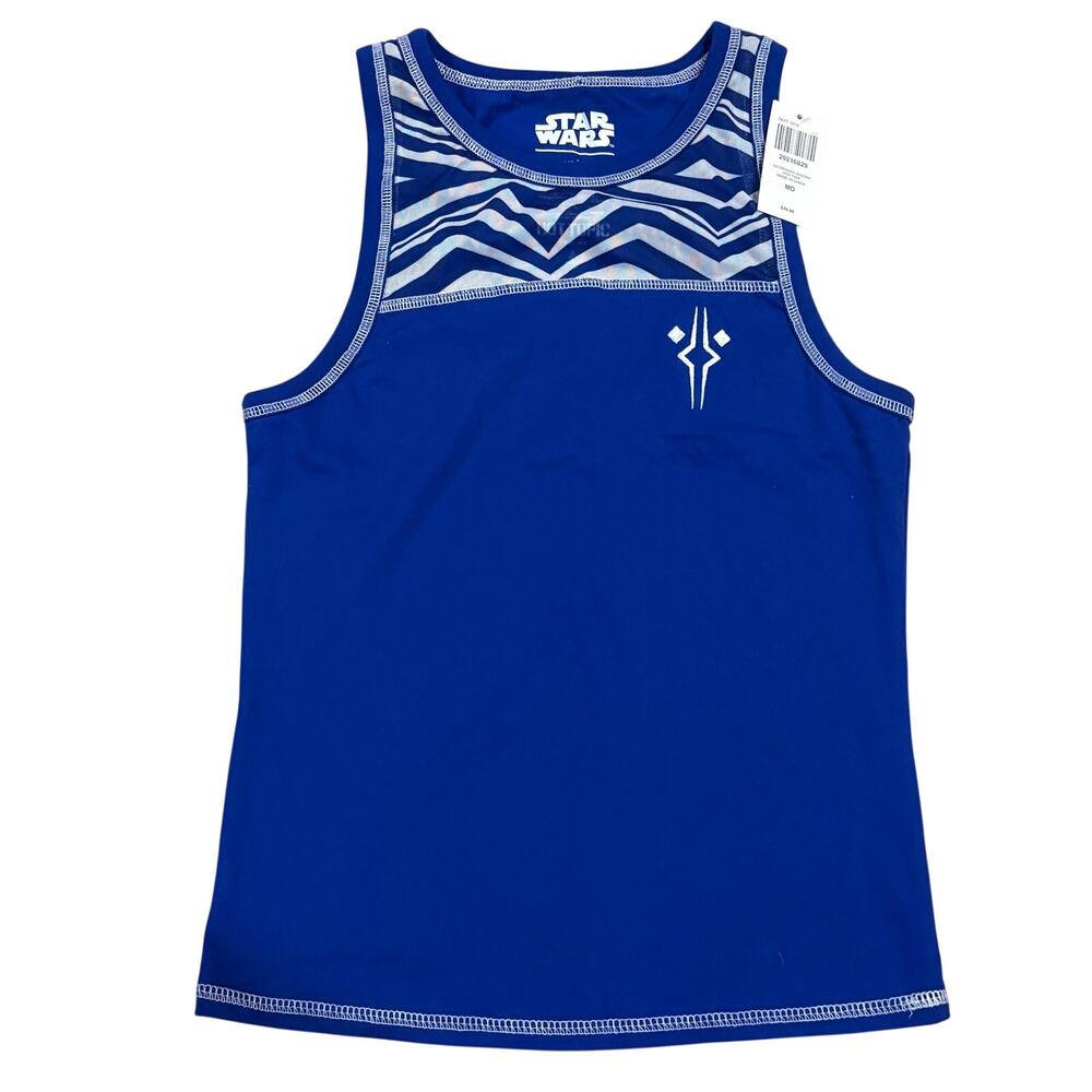 NWT Star Wars Women’s Her Universe Ahsoka Tano Mesh Tank Top Blue Medium